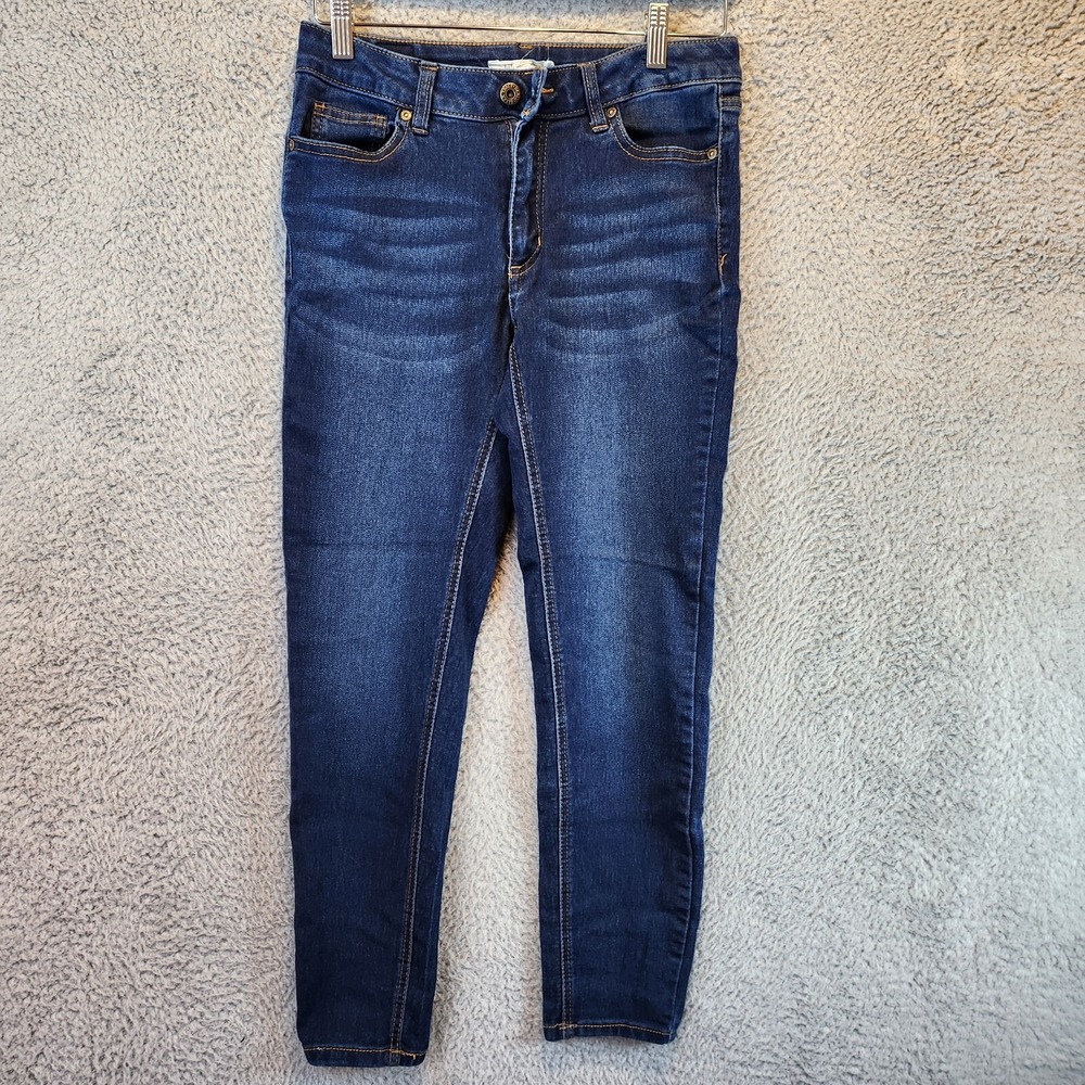 Ellen Tracy Jeans Womens 6 Blue Denim Cotton Stretch Mid Rise SKinny Leg Pockets
